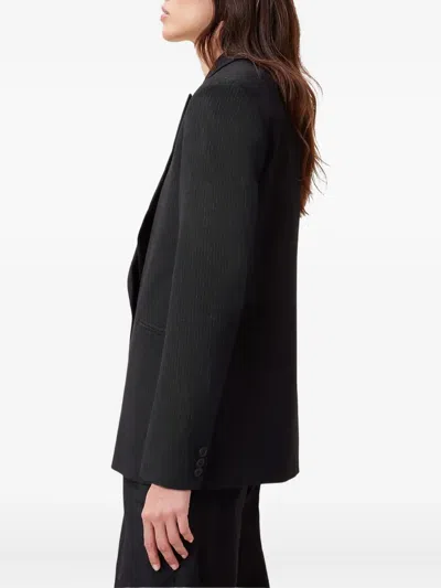 Allsaints Pinnie Pinstripe Single-breasted Blazer In Black