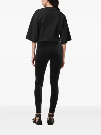 Allsaints Cora Velvet Leggings In Black