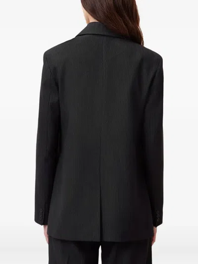 Allsaints Pinnie Pinstripe Single-breasted Blazer In Black