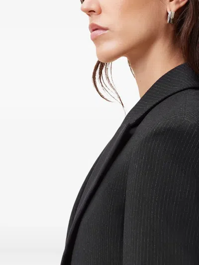 Allsaints Pinnie Pinstripe Single-breasted Blazer In Black