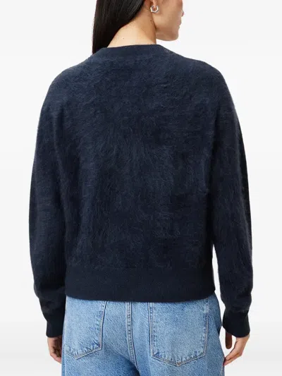 Allsaints Rebel Zip Up Cashmere Cardigan In Blue