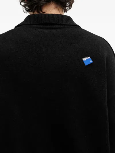 Ader Error Polo-neck Logo-patch Sweater In Black