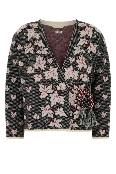 Bode Embroidered Alpaca Maple Cardigan