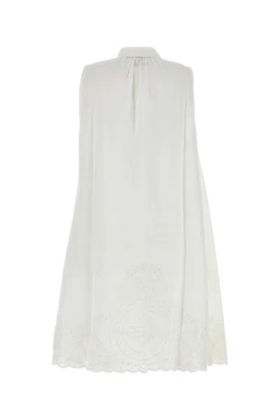 Bode White Linen Blevoir Dress