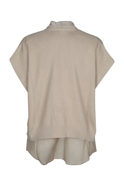 Brunello Cucinelli Beige Cotton Cardigan In Neutral