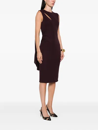 Tom Ford Cut-out Midi Dress In Brown