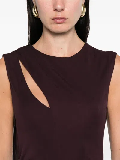 Tom Ford Cut-out Midi Dress In Brown