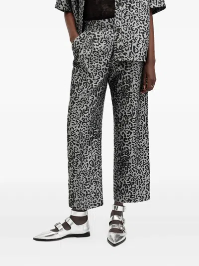 Allsaints Jemi Leopard Print Metallic Trousers In Multi