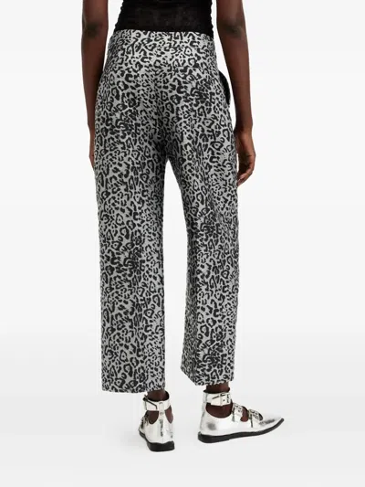Allsaints Jemi Leopard Print Metallic Trousers In Multi