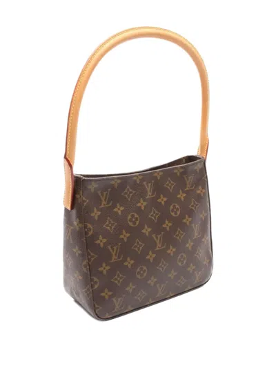 Pre-owned Louis Vuitton 2001 Looping Mm Monogram Shoulder Bag In Brown