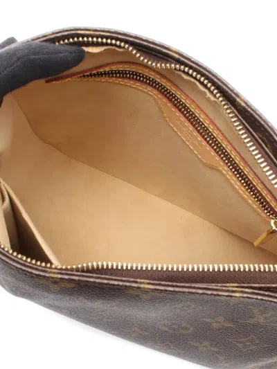 Pre-owned Louis Vuitton 2001 Looping Mm Monogram Shoulder Bag In Brown