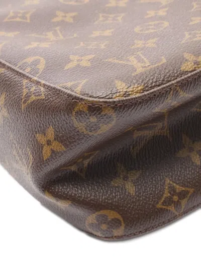 Pre-owned Louis Vuitton 2001 Looping Mm Monogram Shoulder Bag In Brown
