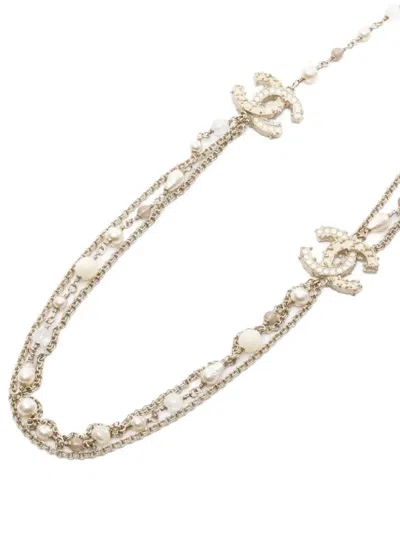 Pre-owned Chanel 1986-1988 Coco Mark Triple Necklace