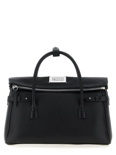 Maison Margiela Shoulder Bag With Detachable Strap And Top Handles In Black