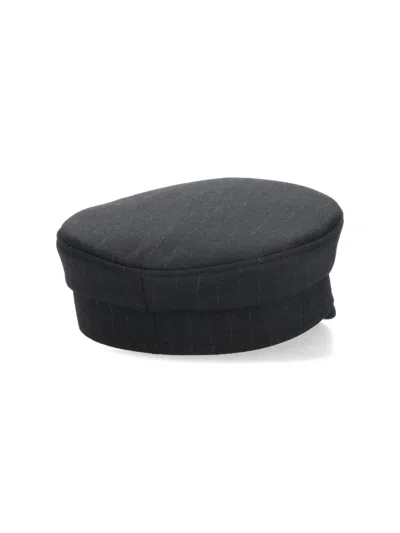 Ruslan Baginskiy Monogram Embellished Baker Boy Cap In Black