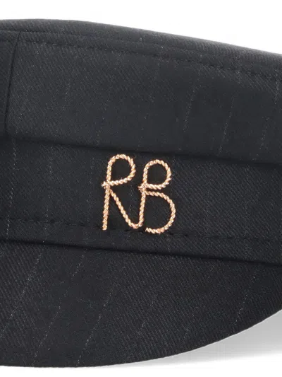 Ruslan Baginskiy Monogram Embellished Baker Boy Cap In Black