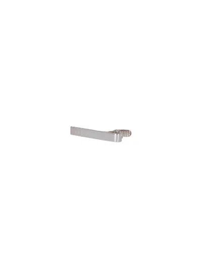 Thom Browne Metallic Finish Tie With Modern Design In Metallic