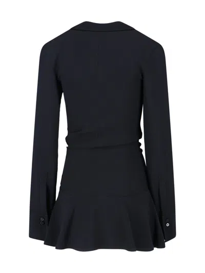Attico Mini Dress With Deep V-neck In Black
