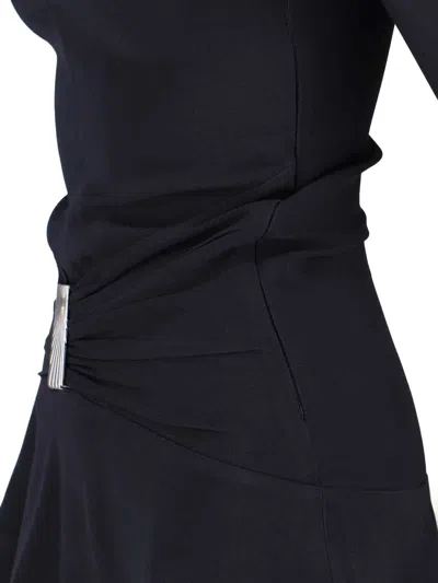 Attico Mini Dress With Deep V-neck In Black