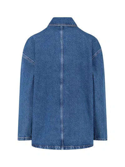 Anine Bing Classic Denim Shirt With Button Closure In Blue