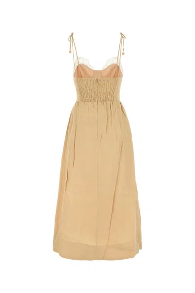 Farm Rio Pastel Orange Linen Dress