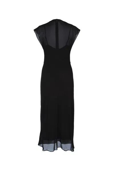 Calvin Klein Sheer Georgette Ns Midi Dress In Black