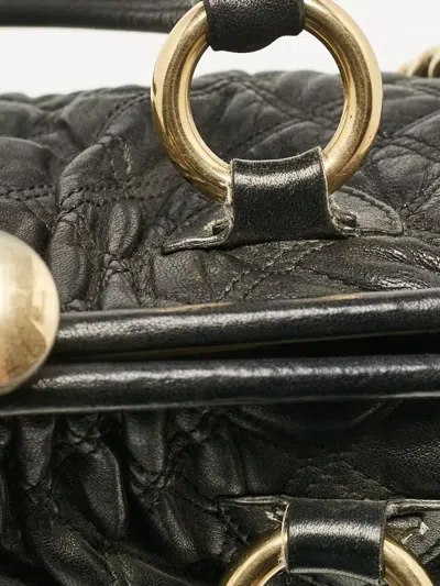 Pre-owned Marc Jacobs Vintage  Quilted Leather Satchel Bag In Black