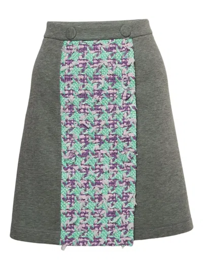 Pre-owned Moschino 2024 Panelled Tweed Midi Skirt