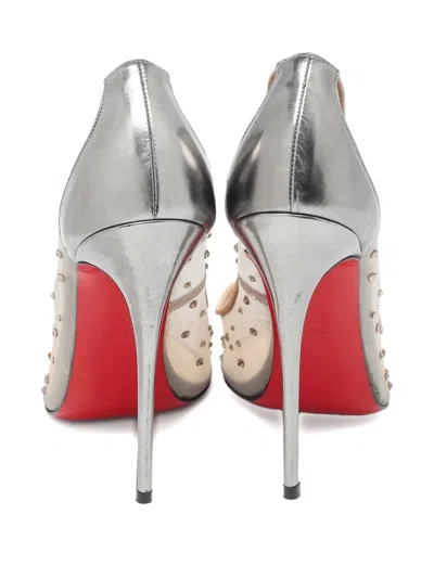Pre-owned Christian Louboutin 115mm Mesh Crystal-embellished Pumps