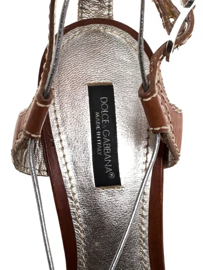 Pre-owned Dolce & Gabbana 125mm Leather Platform Sandals