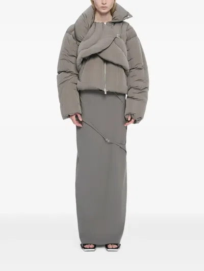 Heliot Emil Cropped Padded Jacket In Gray