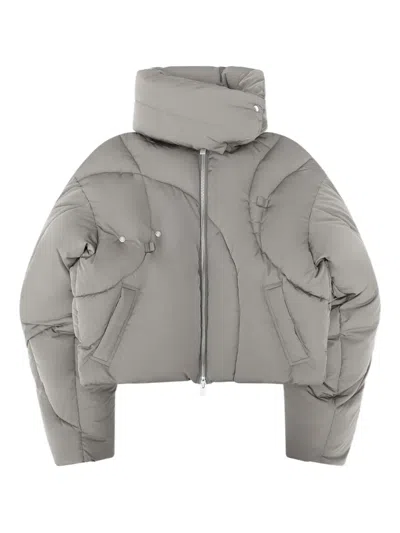 Heliot Emil Cropped Padded Jacket In Gray