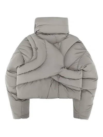 Heliot Emil Cropped Padded Jacket In Gray