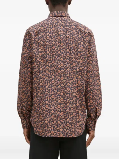 Paul Smith Floral Print Cotton Shirt In Neutral