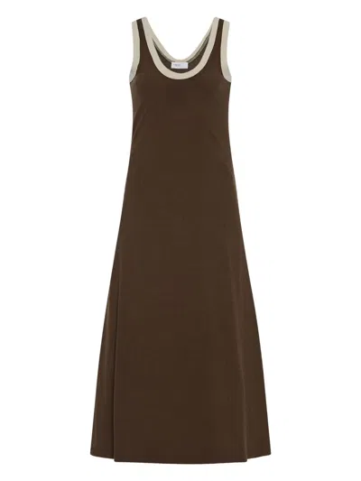Rosetta Getty Ribbed Midi Dress In Green