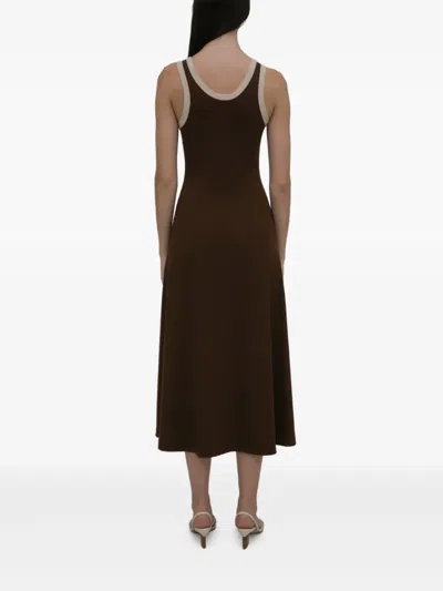 Rosetta Getty Ribbed Midi Dress In Green