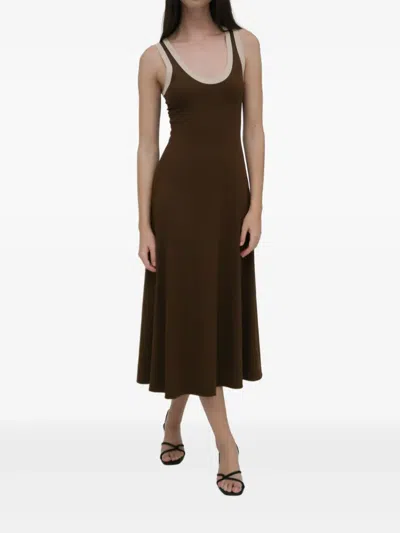 Rosetta Getty Ribbed Midi Dress In Green