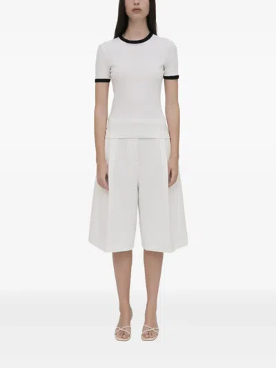 Rosetta Getty Contrasting-trim Short-sleeve T-shirt In White