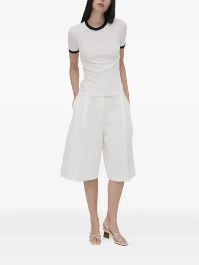 Rosetta Getty Contrasting-trim Short-sleeve T-shirt In White