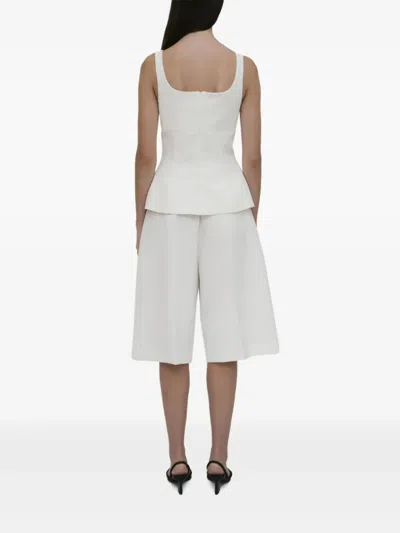 Rosetta Getty Button-front Square-neck Top In White