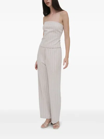 Rosetta Getty Pinstriped Jacquard Bandeau Top In Gold
