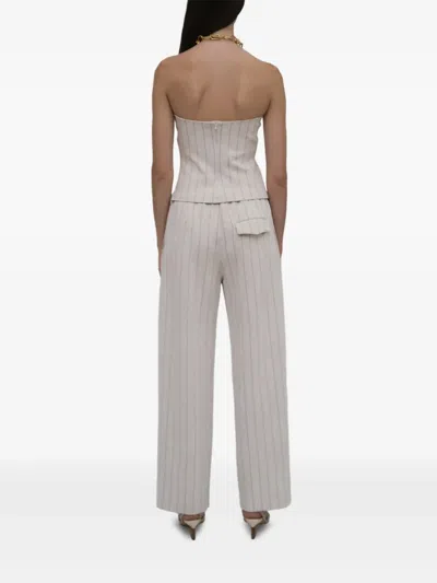 Rosetta Getty Pinstriped Jacquard Bandeau Top In Gold