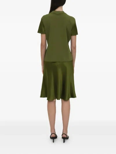 Rosetta Getty Bias Slip Skirt In Green