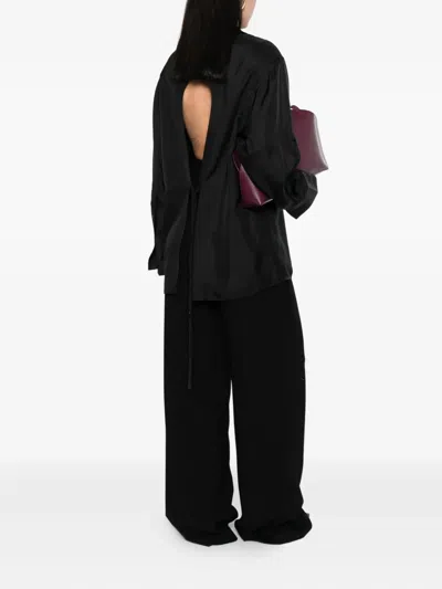 Rohe Open-back Silk Shirt In Black
