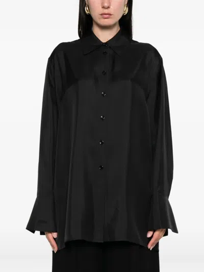Rohe Open-back Silk Shirt In Black