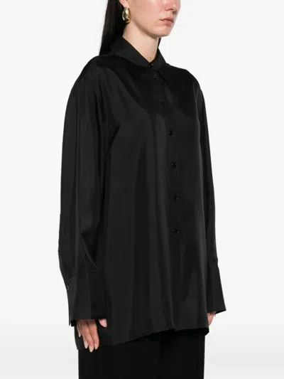 Rohe Open-back Silk Shirt In Black