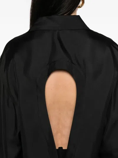 Rohe Open-back Silk Shirt In Black