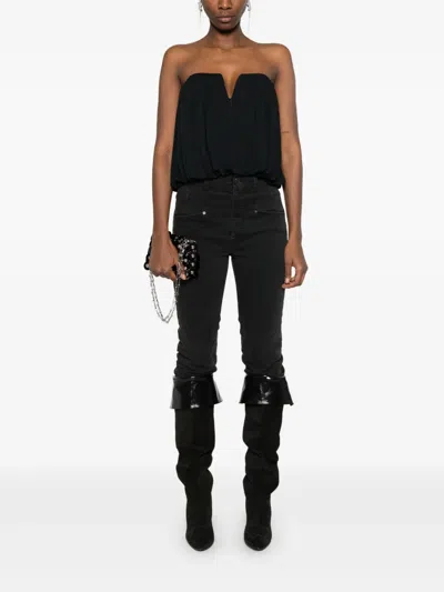 Isabel Marant Amalia Gathered Top In Black