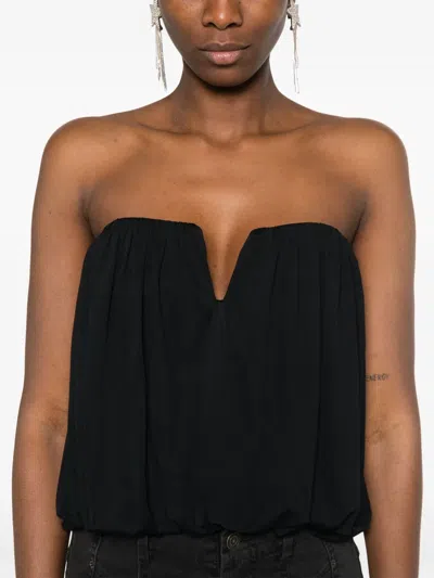Isabel Marant Amalia Gathered Top In Black