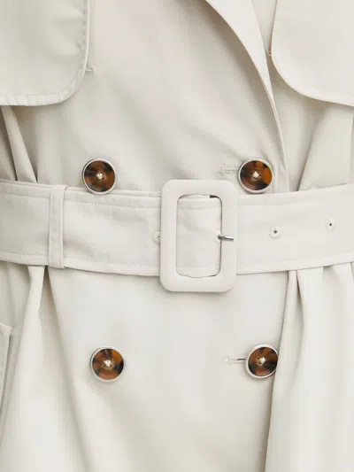 Guess Usa Belted Double-breasted Trench Coat In White